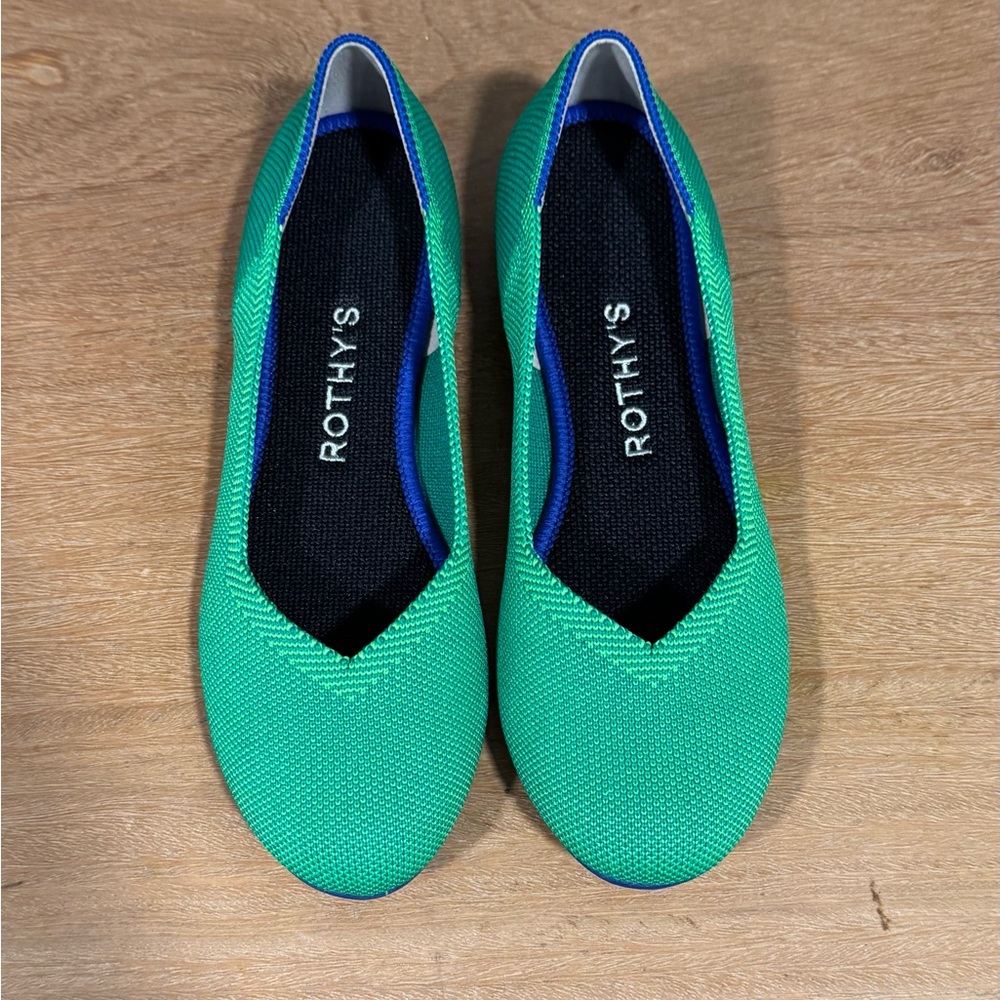 Rothy's Vibrant Green and Blue Flats